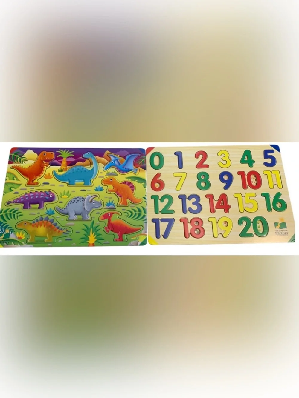 New The Learning Journey Wooden Puzzle Set with a Workbook. Includes 2 Puzzles